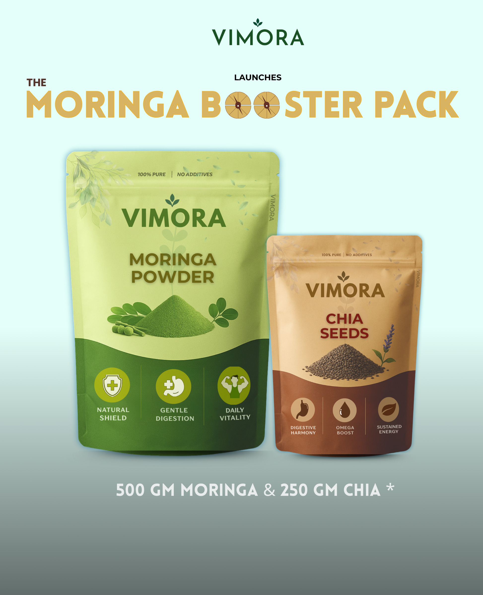 Moringa Booster Pack (500g Moringa + 250g Chia)