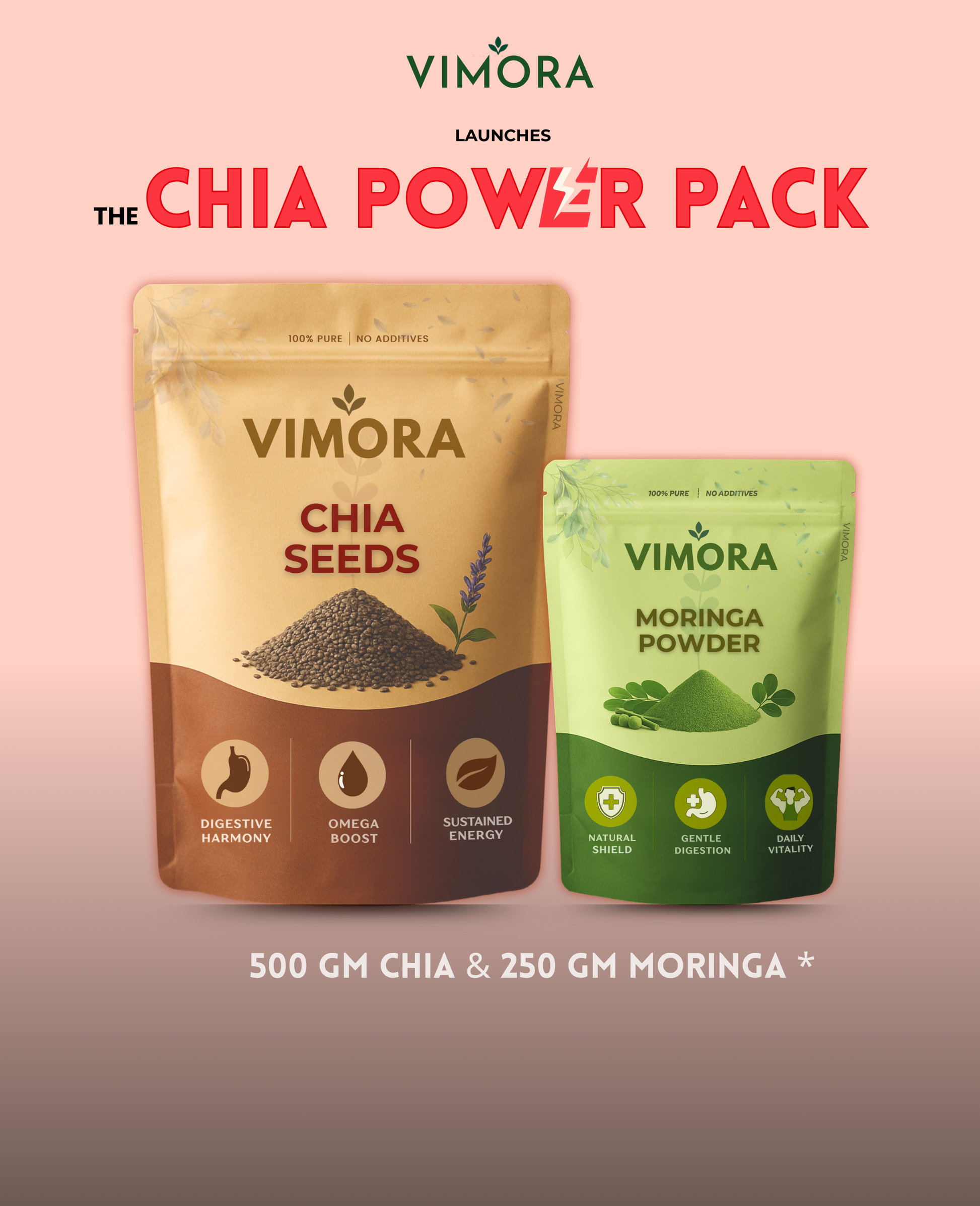 Chia Power Pack (500g Chia + 250g Moringa)