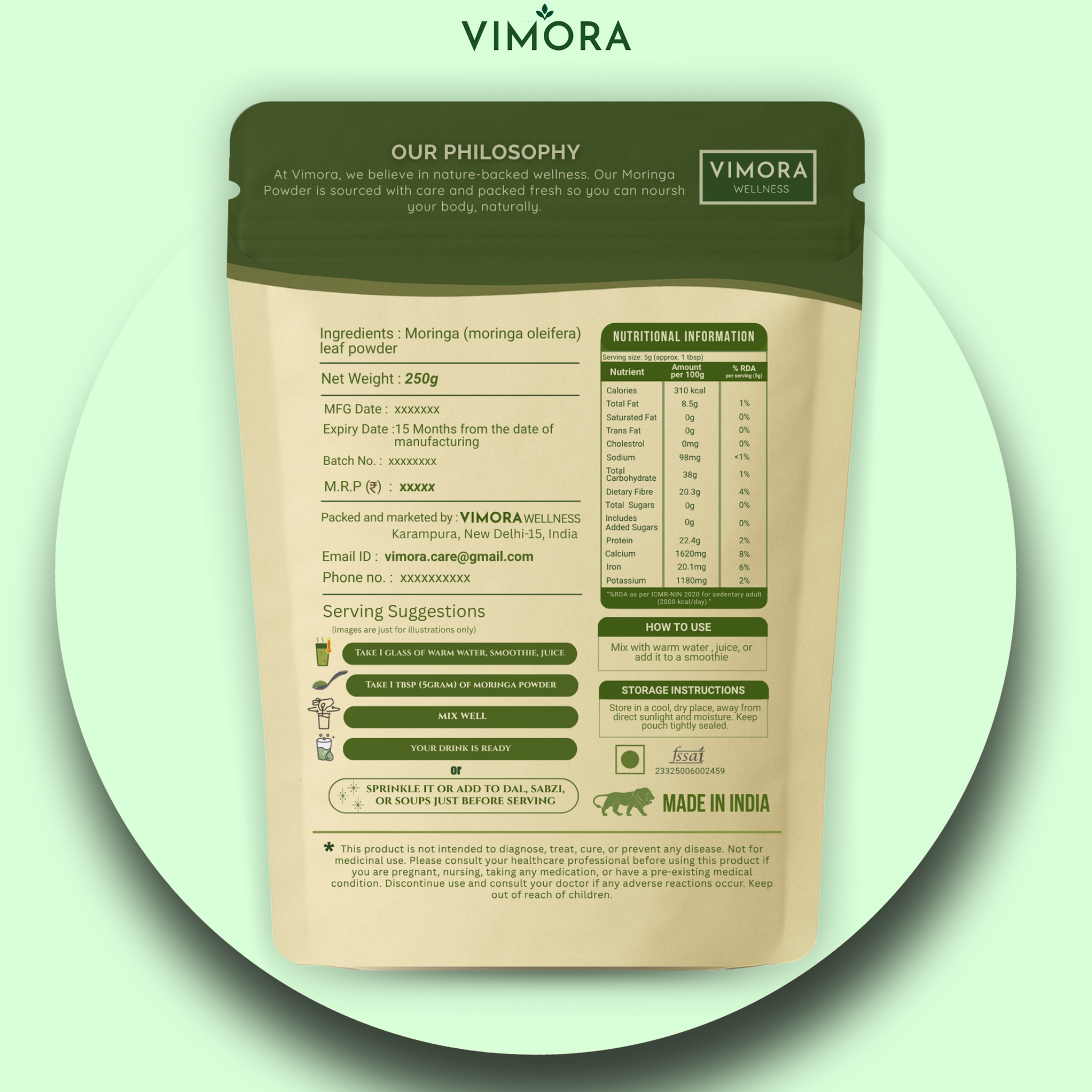 Vimora Green Shield - 500gm (2 x 250gm Packs)