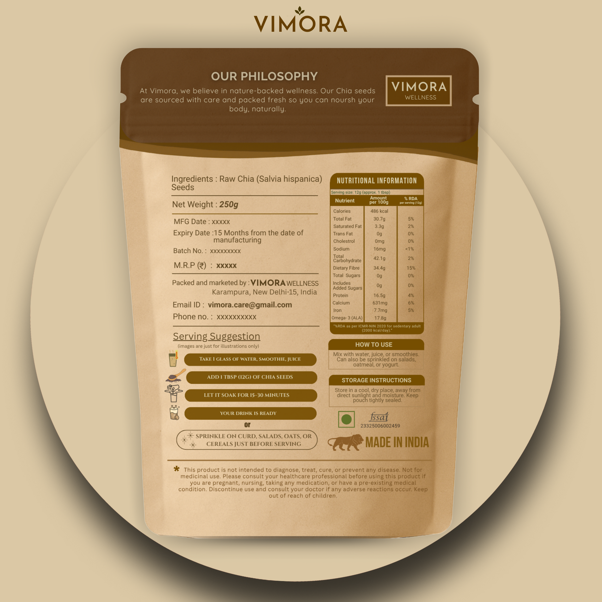 Vimora Chia Max - 500gm (2 x 250gm Packs)