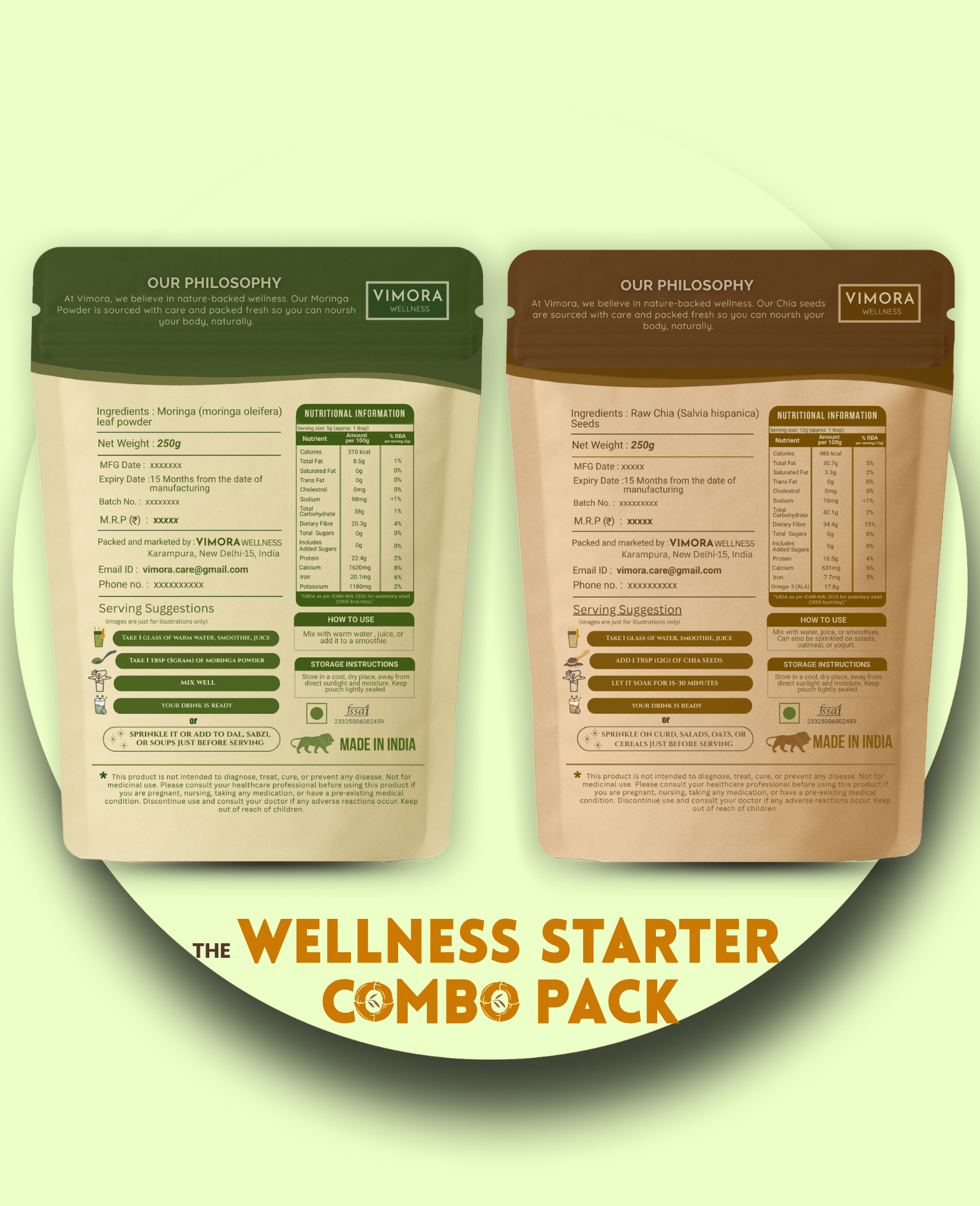 Wellness Starter Combo - (250g of each packets)